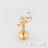 MULTI CZ MARQUISE BUTTERFLY THREADLESS (PUSH IN) 316L SURGICAL STEEL LABRET SET